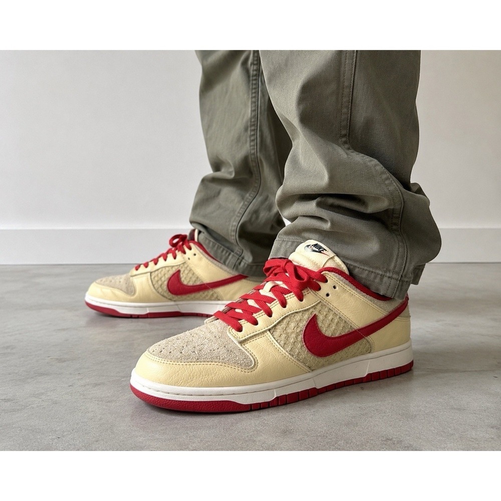 Nike Dunk Low Retro SE Pale Vanilla University Red Men's Size 10 HJ9100-294